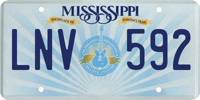 MS license plate LNV592