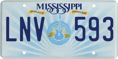 MS license plate LNV593