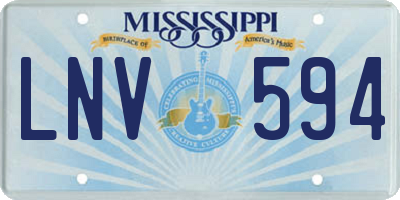 MS license plate LNV594