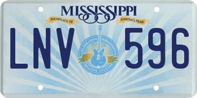 MS license plate LNV596