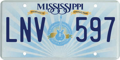 MS license plate LNV597