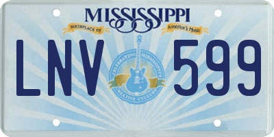 MS license plate LNV599