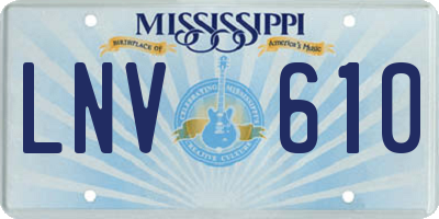 MS license plate LNV610