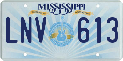 MS license plate LNV613