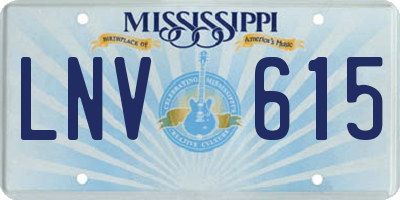 MS license plate LNV615