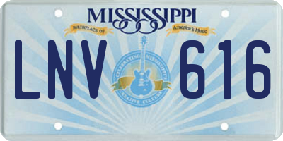 MS license plate LNV616