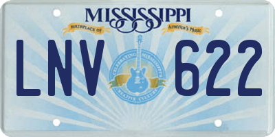 MS license plate LNV622