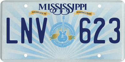 MS license plate LNV623