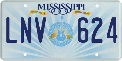 MS license plate LNV624