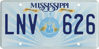 MS license plate LNV626