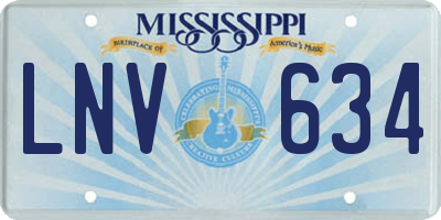 MS license plate LNV634
