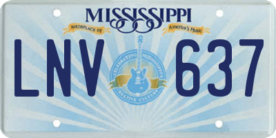 MS license plate LNV637