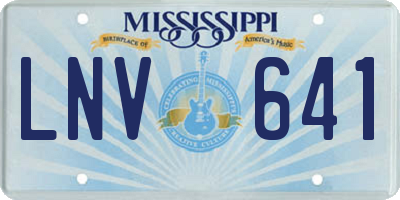 MS license plate LNV641