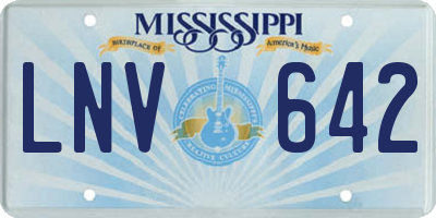 MS license plate LNV642