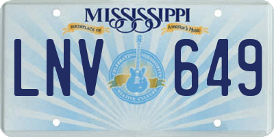 MS license plate LNV649