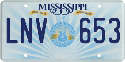 MS license plate LNV653