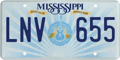 MS license plate LNV655