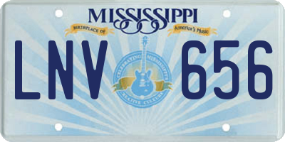 MS license plate LNV656