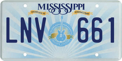 MS license plate LNV661
