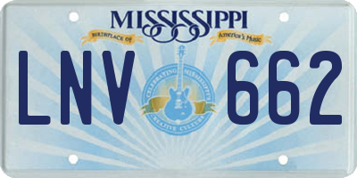 MS license plate LNV662