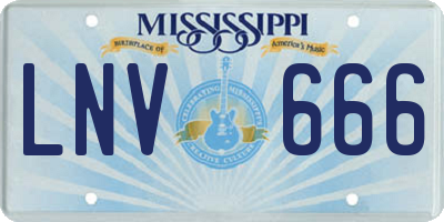 MS license plate LNV666