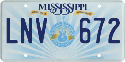 MS license plate LNV672
