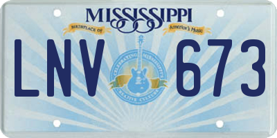 MS license plate LNV673