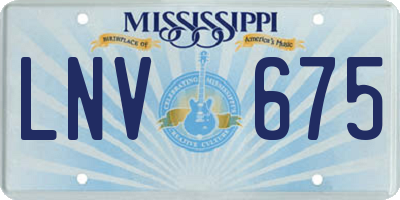 MS license plate LNV675