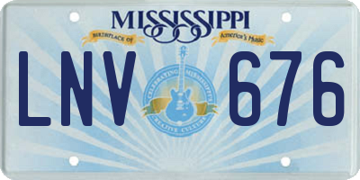 MS license plate LNV676