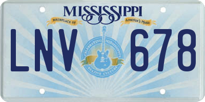 MS license plate LNV678