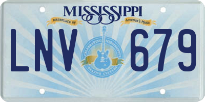 MS license plate LNV679