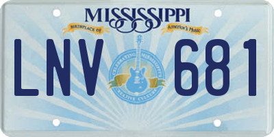 MS license plate LNV681
