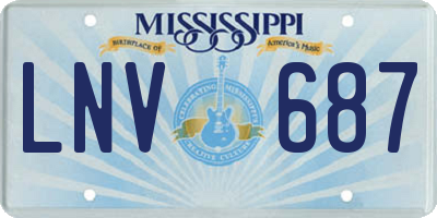MS license plate LNV687