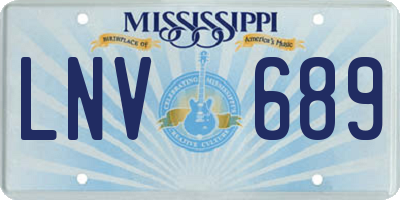 MS license plate LNV689