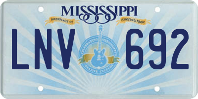 MS license plate LNV692