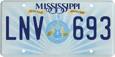 MS license plate LNV693