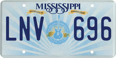 MS license plate LNV696