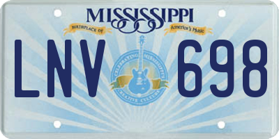 MS license plate LNV698