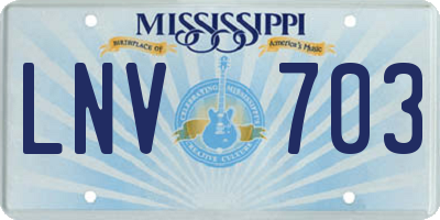 MS license plate LNV703