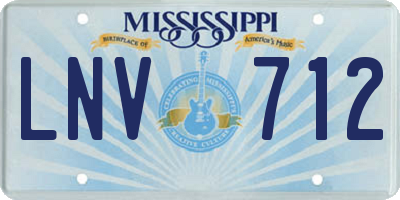 MS license plate LNV712
