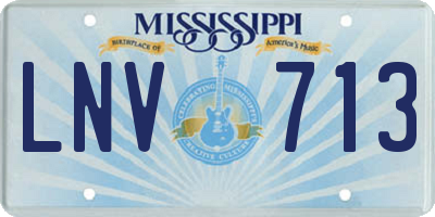 MS license plate LNV713