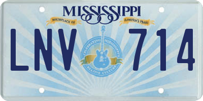 MS license plate LNV714