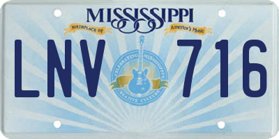 MS license plate LNV716