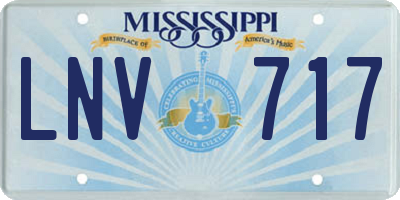 MS license plate LNV717