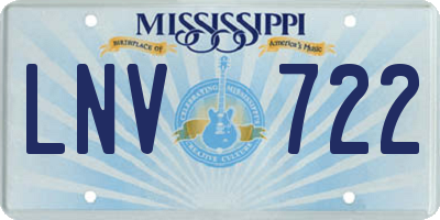 MS license plate LNV722