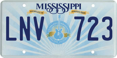 MS license plate LNV723