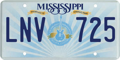 MS license plate LNV725