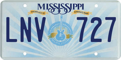 MS license plate LNV727