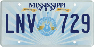 MS license plate LNV729