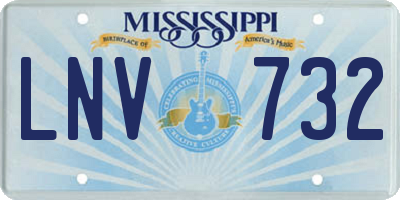 MS license plate LNV732